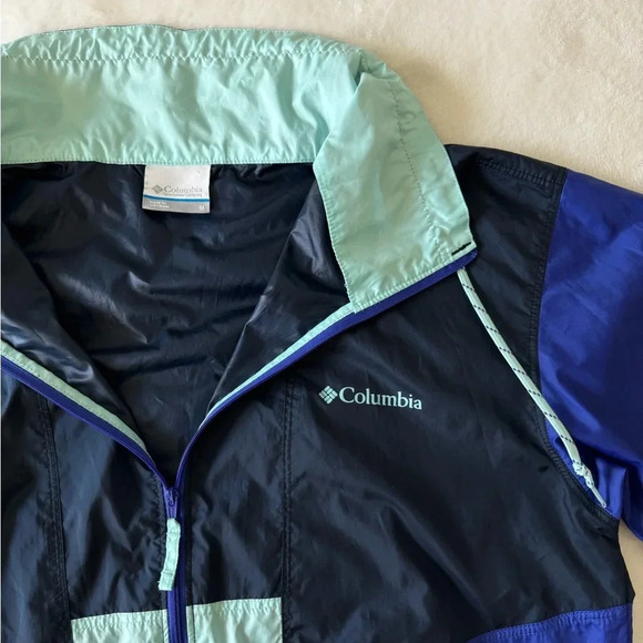 columbia lightweight blue navy breathable full zip jacket windbreaker women’s m - Picture 6 of 10